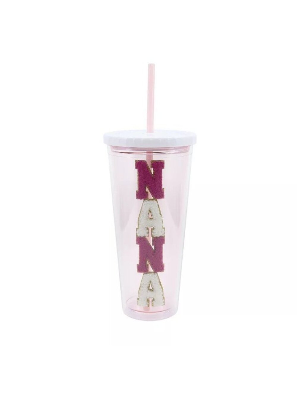 Nana 16oz Tumbler Cup Embroidered Patch Insulated Grandma w/ Straw Gift